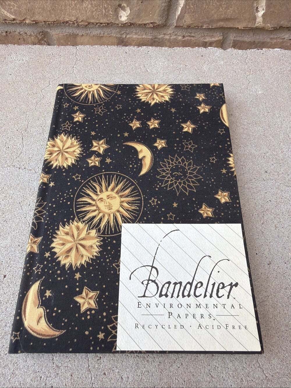 Celestial Sun Moon & Star Recycled Paper Paper Journal Black & Gold